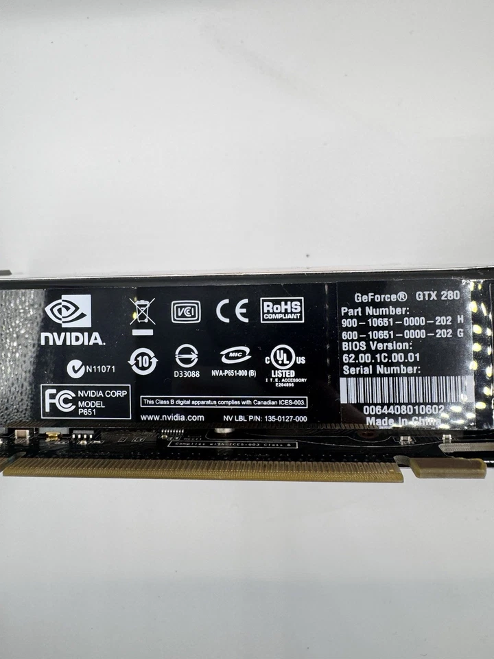 EVGA Nvidia GeForce GTX 280 1GB GDDR3 PCIe x16 GPU Video Graphics Card  Dual DVI - Image 3 of 4