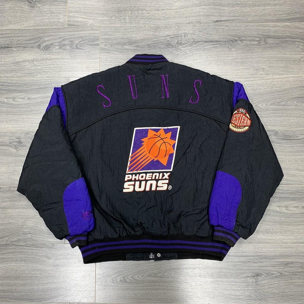 Vintage 90S Nutmeg Phoenix Suns Jacket Large MENS RARE BLACK
