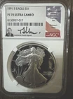 1991-S $1 Proof American Silver Eagle NGC PF70 Ultra Cameo Thomas Uram Signed