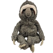 Sloth HugFun International Hug Fun Real Plush Brown Gray Stuffed Animal Toy 16"