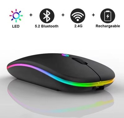 Wireless Mouse Bluetooth Rechargeable Slim for Laptop PC Computer MacBook iPad