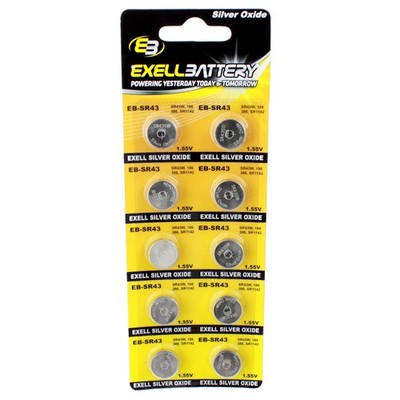 10pk SR43 Silver Oxide 1.55V Watch Battery Compatible With RW84 280-41 386BP