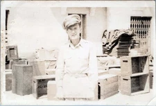 WW2 Photo of Ambulance Motor Pool behind Fence