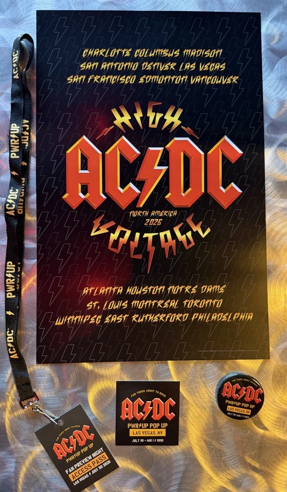 EXCLUSIVE 2026 AC/DC Pop-Up Poster & More LAS VEGAS Allegiant Stadium 8-1-26 - Image 1 of 1