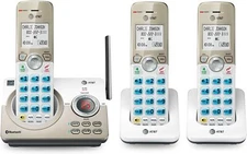AT&T Telephone Cordless Phone System 3 Handset Call Blocking Answering Machine