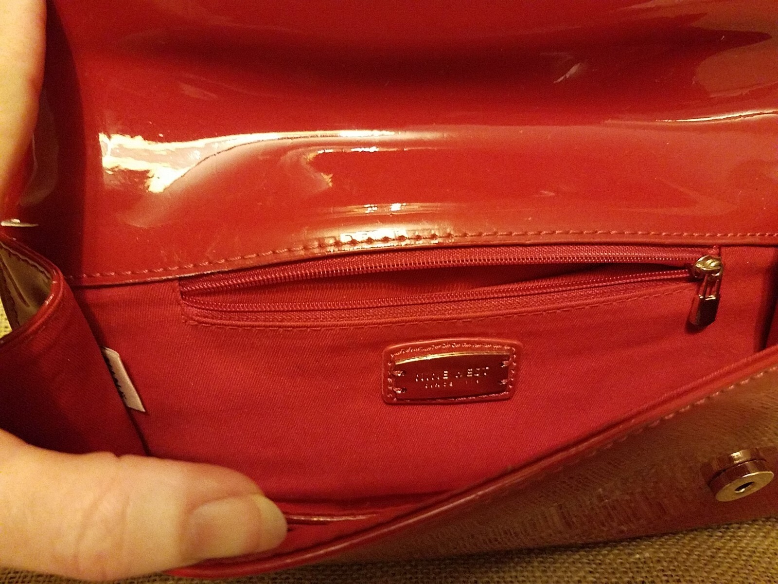 Vintage Nine West Red Patent Clutch Purse eBay
