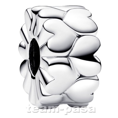 PANDORA  792828C01 Herz Muster Clip Charm Silber Schmuck