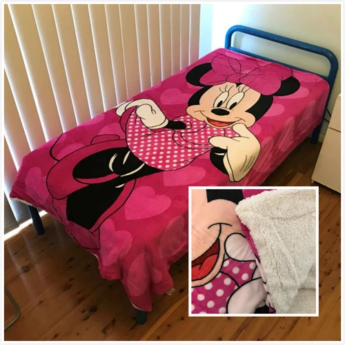 Double Layer Thick Winter Sherpa Faux Lambswool Mink Blanket (Character Print) - Picture 5 of 20