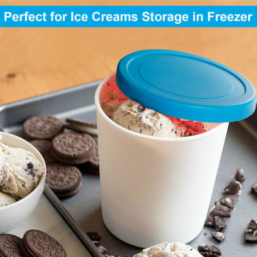 2PCS Ice Cream Containers Yogurt Sorbet Freezer Storage Tubs Reusable Container - Picture 14 of 16