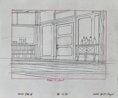 Seltene Simpsons TV Show Original Hintergrund Animation Kunst Cel Zeichnung Simpson #29