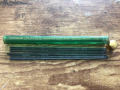 Vintage AW FABER Castell Drawing Lead 7pcs Refill Vials #9030