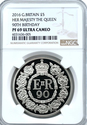 2016 £5 Queens 90th Birthday Proof PF69 NGC Great Britain Cu-Ni Coin Five Pound