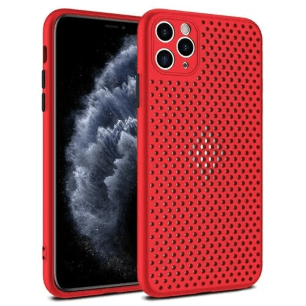 Net Breathable Soft TPU Skin Case Cover for iPhone XS Max RED