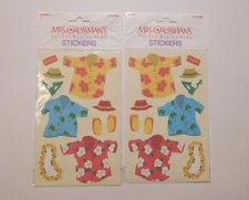 Mrs Grossman's Lot of 2 Sheets New Package ~Sticker Stackers Hawaiian Shirts~HTF