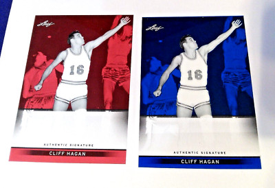 2 2012 LEAF METAL RED blue HOLO PROOF AUTOGRAPH  AUTO ERROR #/5 cliff hagan