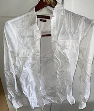 Perry Ellis Dress Shirt Button Down Size Small Stretch Color White