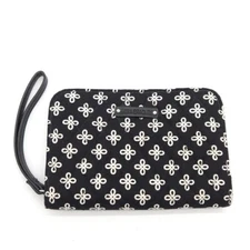 Vera Bradley Zip Around Accordion Phone Wallet Wristlet Concerto Black White