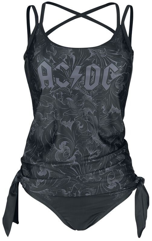 AC/DC Bikini Set Women's Black Tankini Rock Band Bikini ACDC Swimsuit ...