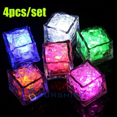 Cubos de hielo iluminados cubos LED multicolor para bebidas con luces cambiantes