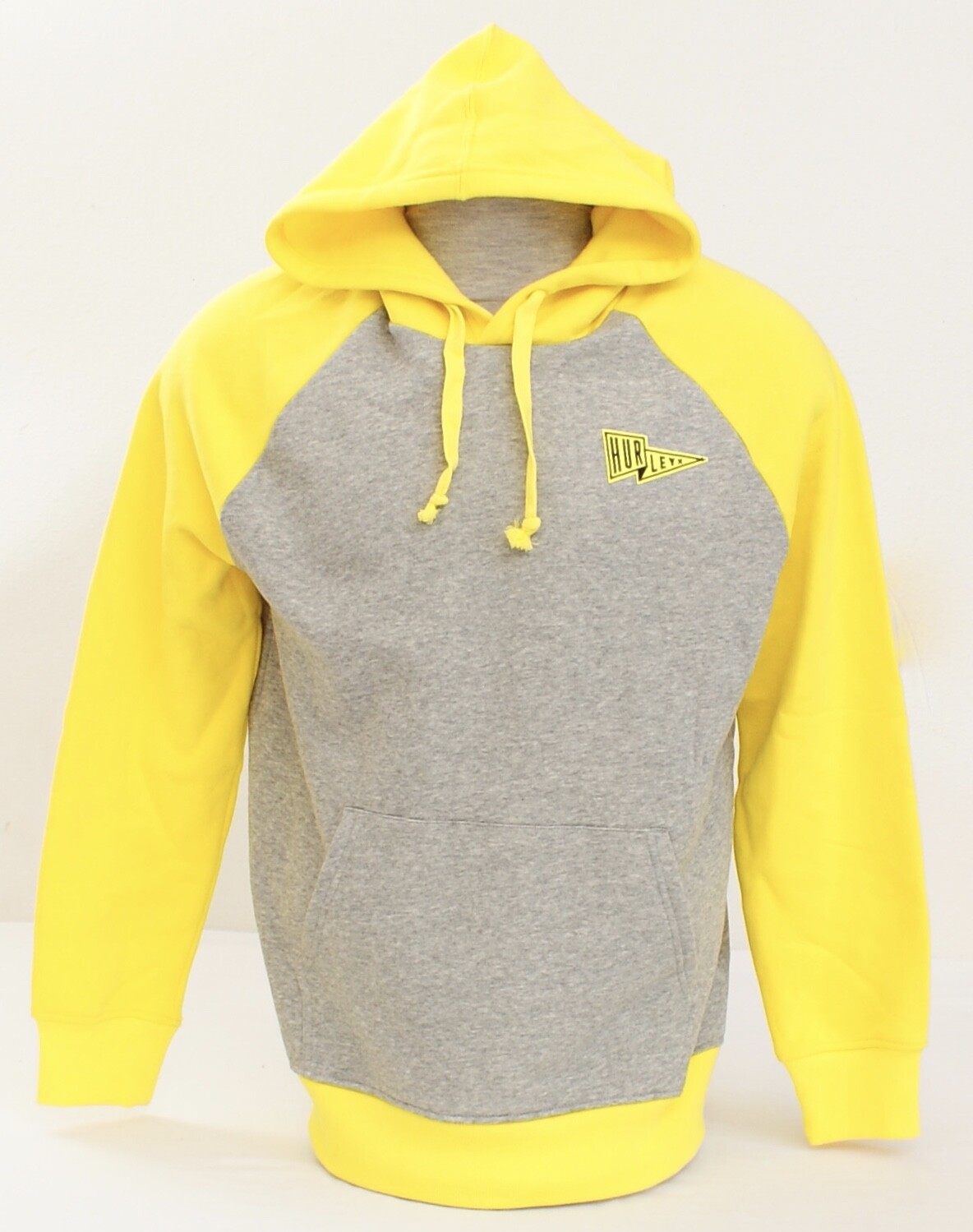 Hurley Yellow & Gray Hoodie Pullover Hooded Sweatshirt Men's NWT image 2