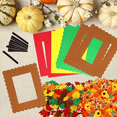 FANCY LAND Fall Photo Frame Craft Kit Thanksgiving Foam Crafts for Kids