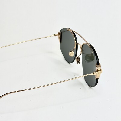 CHRISTIAN DIOR STRONGER Silver Mirror Gold Aviator Rimless  display picture 1