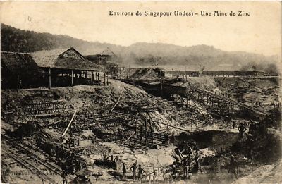 Postcard PC SINGAPORE, ZINC MINE, VINTAGE POSTCARD (b4154)