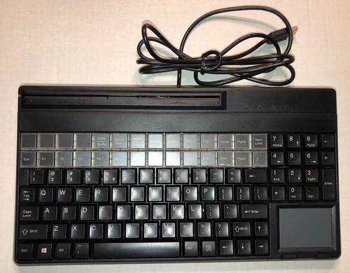 Cherry G86 USB POS Keyboard Trackpad Card Reader - SPOS G86-62411EUAGSA - TESTED