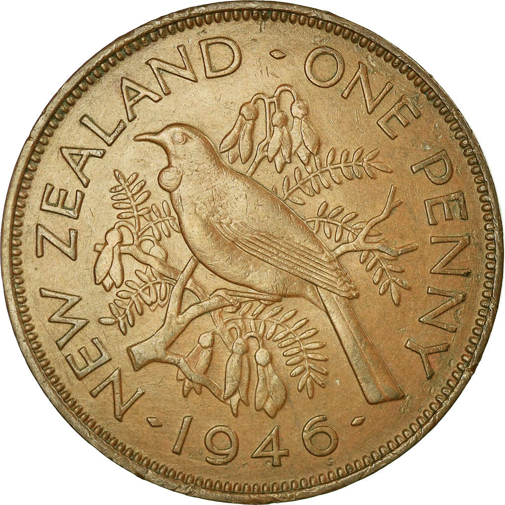 New Zealand Coin 1 Penny | King George VI | Tui Bird | 1940 - 1947