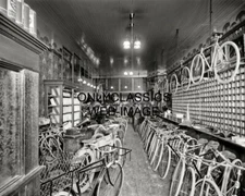 1909 RACING BICYCLE MOTORCYCLE DEALER 8X10 PHOTO INDIAN EXCELSIOR AUTO CYCLE MI