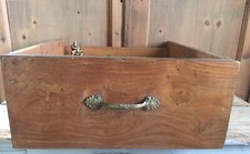 Cassetto Tavolo Legno Massello Noce Art Decò Maniglia Originale Ottone 52x45x19