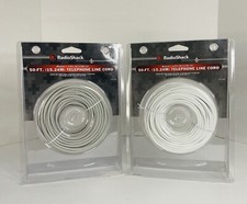 Lot of 2New Radio Shack 50' Telephone Line Cord Modular 4-Pin Gray 279-0345/344