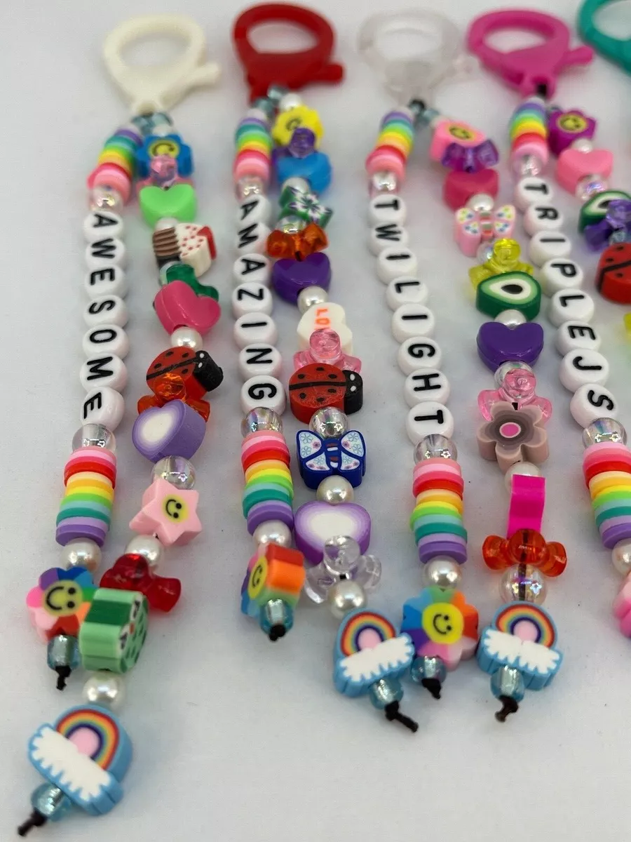 Alphabet beads deals keychain