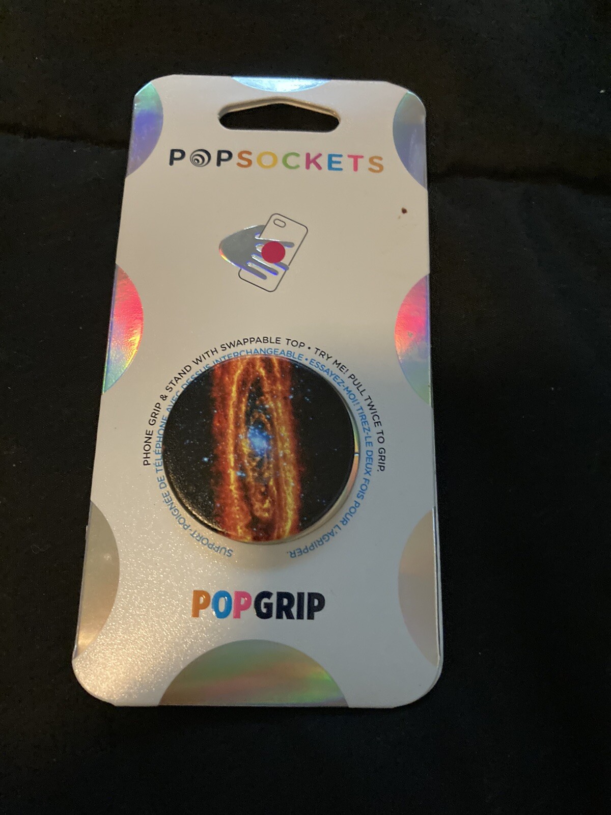 Popsocket Galaxy Ablaze Black Spiral NEW-image