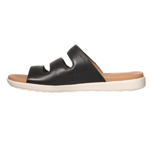 NIB Clarks Women's Un Reisel Myra Leather Slide Sandals, 7.5 M, Black - Picture 3 of 5