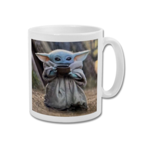 BABY YODA The Child Grogu with Soup Sippy Cup The Mandalorian Coffee Mug Tea Cup - Picture 1 of 9