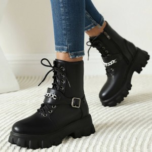 Women's Creeper Heel Lace Ups Round Toe College Outdoor Ankle Boots Comfort  46 D | eBay