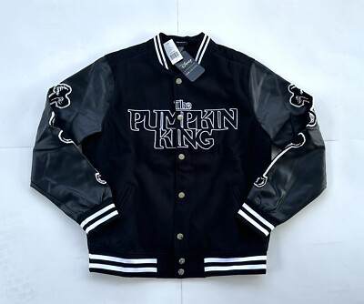 ナイトメア・ビフォア・クリスマス スタジャン L Disney Nightmare Before Christmas Jack Pumpkin King Varsity Jacket