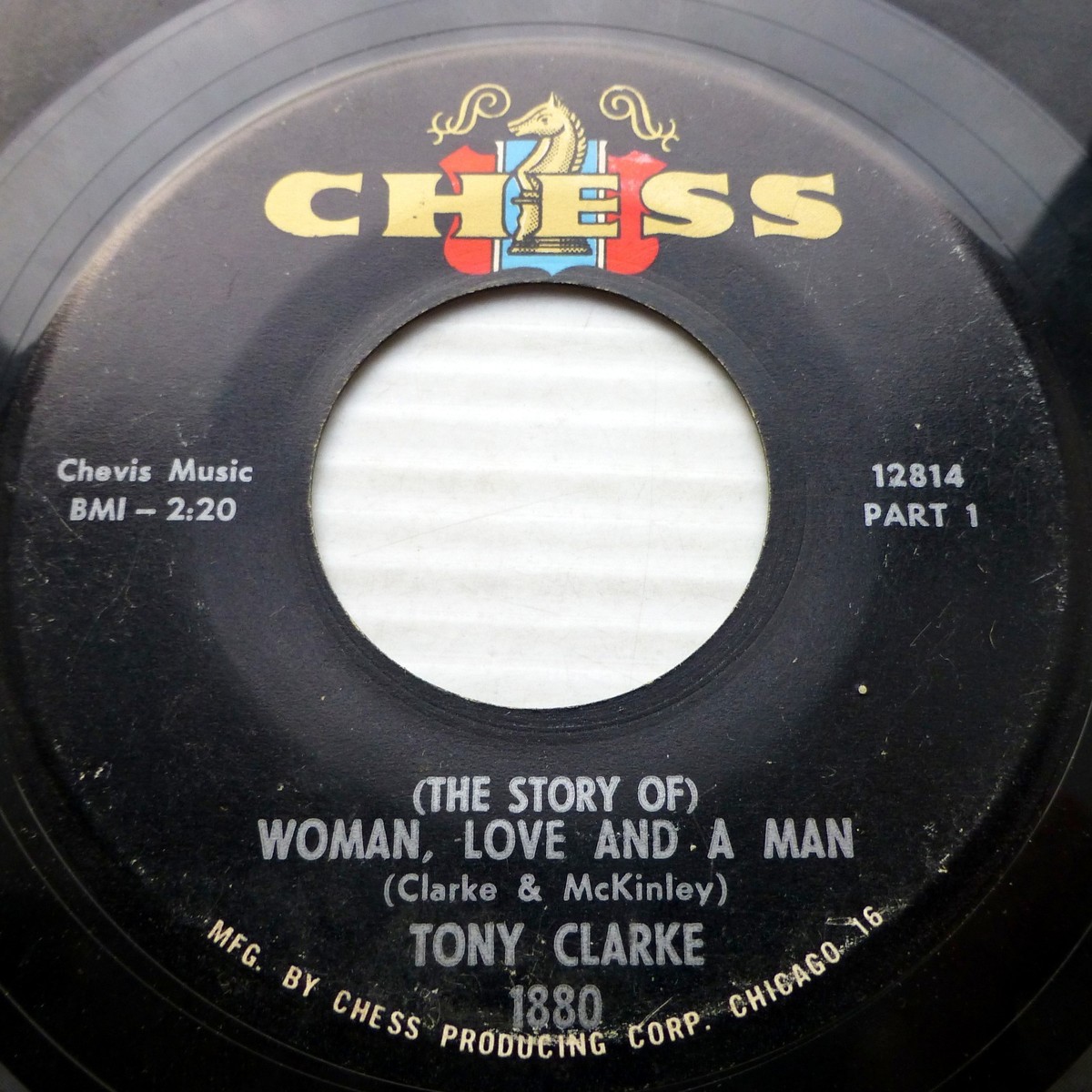 TONY CLARKE r&r r&b STRONG VG Chess 45 story of WOMAN LOVE & A MAN