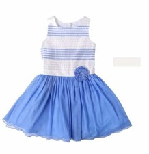 Jona Michelle Girls Dress Blue Stripe Pick Size