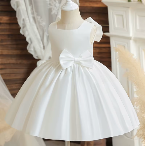 NEW FLOWER GIRLS PRINCESS BIG BOW DRESS Toddler Baby Wedding Party Pageant Gown - Picture 9 of 17