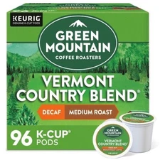 Green Mountain Vermont Country Blend Decaf Medium Roast Coffee K-Cup Pods, 96ct.
