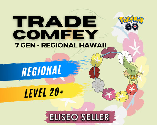 Pokemon Comfey GO - Alolan 7 GEN - Regional Hawai - New Pokemon