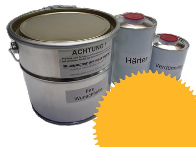 1,5 Liter Set 2K Bodenfarbe Fussboden RAL 1023 Vinyl-Epoxid-Lack Lackpoint Glan