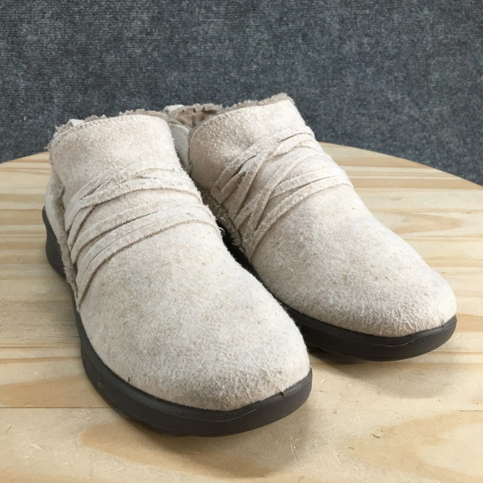 Bzees 鞋女式 10 M 滑翔休闲舒适懒人鞋楔形乐福鞋灰色面料 — 第 3/4 张图片