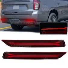 Full LED Rear Bumper Reflectors For Chevy Chevrolet Suburban 2021-up Tail Brake