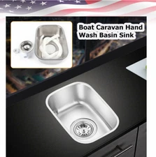 RV Caravan Camper 304 Stainless Steel Hand Wash Basin Kitchen Polishing Sink