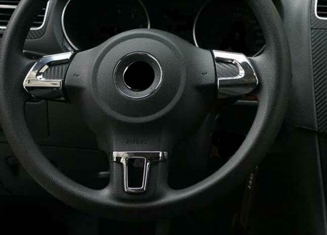 For VW Eos Tiguan Touran ALU Steering Wheel Cover Trim Clip Chrome ...