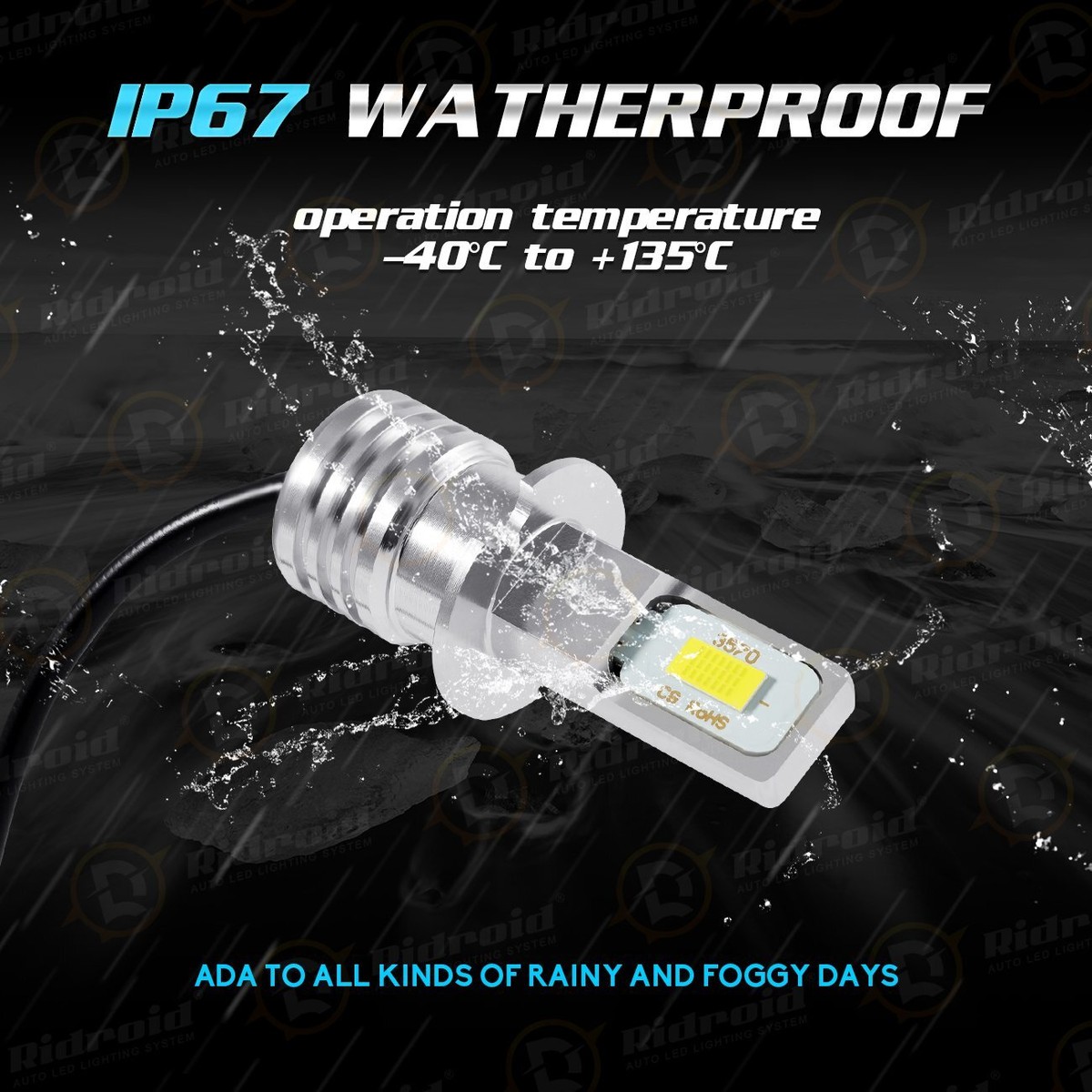 COB LED Fog Light Bulbs H3 LED Fog Light Bulbs - 3000K Yellow/6000K White Dual Color, 30W 2800LM COB Chips, IP68 Waterproof For Cars & Trucks 3000K Yellow 6000K White - Foto 4