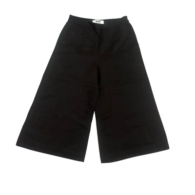 MSGM Milano Wide Leg Cropped Pants Black Women s 42 (27 X 20.5)